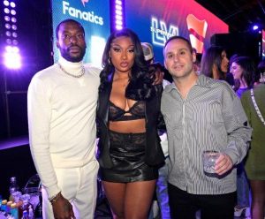 Meek Mill Megan Thee Stallion and Michael Rubin at Michael Rubins 2022 Fanatics Super Bowl Party credit Getty Images 1